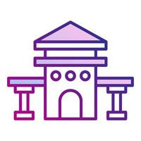 courthouse icon, judge and court tools icon vector