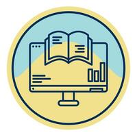 financial book and computer, bookkeeping and business icon vector