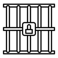 prison bars icon, judge and court tools icon vector