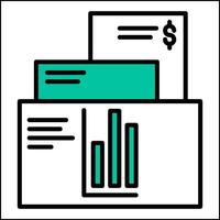 financial documents and data, bookkeeping and business icon vector