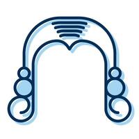 wig icon, judge and court tools icon vector