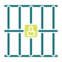 prison bars icon, judge and court tools icon vector