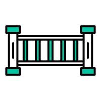 court room divider icon, judge and court tools icon vector