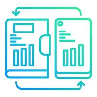 note synchronization icon on smartphone, bookkeeping and business icon vector