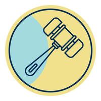 court hammer icon, judge and court tools icon vector