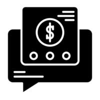 chat icon and financial report, bookkeeping and business icon vector