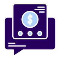 chat icon and financial report, bookkeeping and business icon vector