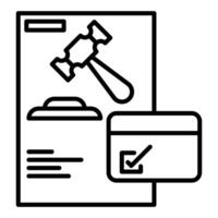 court schedule icon, judge and court tools icon vector