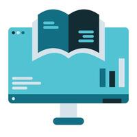 financial book and computer, bookkeeping and business icon vector