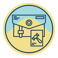 briefcase icon, judge and court tools icon vector