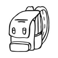 Simple Black and White Sketch of a Backpack in Daylight With Minimalist Design vector