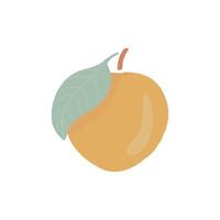 Hand-Drawn Apple With Green Leaf Against White Background in Daylight vector