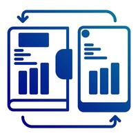 note synchronization icon on smartphone, bookkeeping and business icon vector