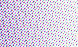 CMYK Color Halftone Dots Retro Pop Art Comic Print Pattern Close Up Wallpaper Bubble Texture on White Background vector