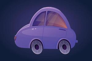 gracioso púrpura retro sedán coche. aislado dibujos animados niños ilustración. vector