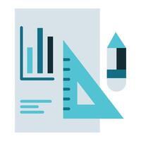 report icon and ruler, bookkeeping and business icon vector