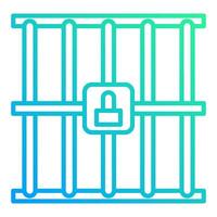 prison bars icon, judge and court tools icon vector