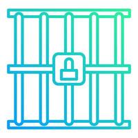 prison bars icon, judge and court tools icon vector