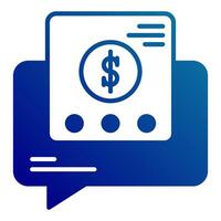 chat icon and financial report, bookkeeping and business icon vector