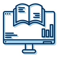 financial book and computer, bookkeeping and business icon vector