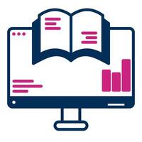 financial book and computer, bookkeeping and business icon vector