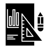report icon and ruler, bookkeeping and business icon vector