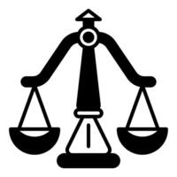 justice scale symbol icon, judge and court tools icon vector