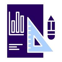 report icon and ruler, bookkeeping and business icon vector