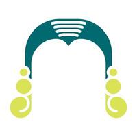 wig icon, judge and court tools icon vector