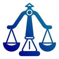 justice scale symbol icon, judge and court tools icon vector