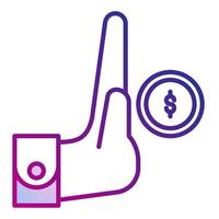 refuse bribe icon, judge and court tools icon vector