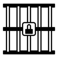 prison bars icon, judge and court tools icon vector