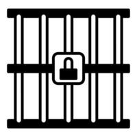 prison bars icon, judge and court tools icon vector