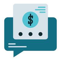chat icon and financial report, bookkeeping and business icon vector
