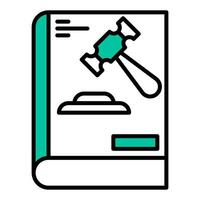 chapter book icon, judge and court tools icon vector