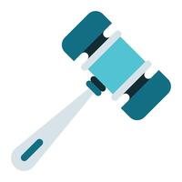 court hammer icon, judge and court tools icon vector