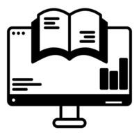 financial book and computer, bookkeeping and business icon vector