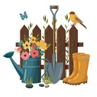 Gardening, floristry and love of nature. vector