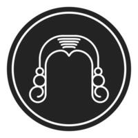 wig icon, judge and court tools icon vector