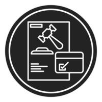 court schedule icon, judge and court tools icon vector