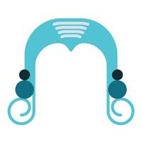 wig icon, judge and court tools icon vector