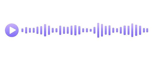 Sound record wave, talk, voice chat, phone app screen, audio player button isolated on white background. Simple media equalizer, podcast decibel sound track vector