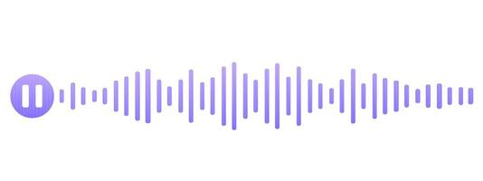 Sound record wave, talk, voice chat, phone app screen, audio player button isolated on white background. Simple media equalizer, podcast decibel sound track vector