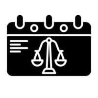 trial calendar icon, judge and court tools icon vector