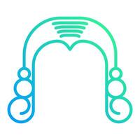 wig icon, judge and court tools icon vector
