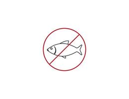 prohibición, No pesca, prohibido icono. ilustración. plano diseño. vector