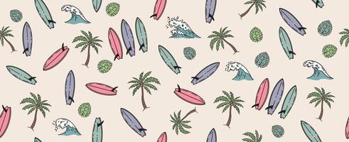 Summer pattern, hand drawn illustration. vector