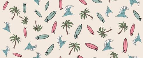 Summer pattern, hand drawn illustration. vector