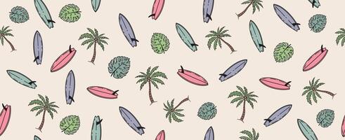 Summer pattern, hand drawn illustration. vector