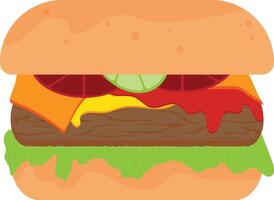 yummy chesee beef big burger vector